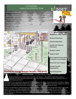 Family Engagement New Letter - Eli Whitney Technical High School