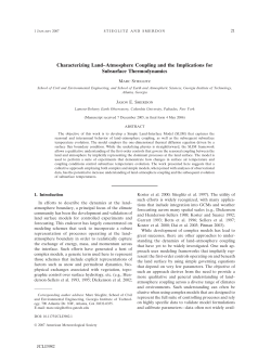 Characterizing Land&ndash;Atmosphere Coupling and the