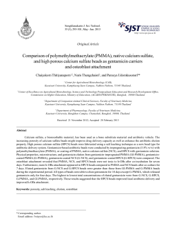 (PMMA), native calcium sulfate, and high porous calcium sulfate