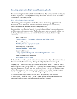 Student Learning Goals: Literature