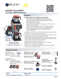 McD AXIOM BrewWISE, Spec Sheet
