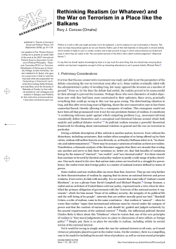 Rethinking Realism (or Whatever) and the War on Terrorism in a