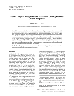 Mother-Daughter Intergenerational Influence on Clothing Products