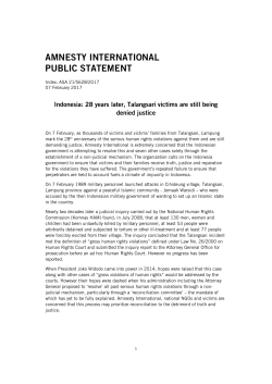 Indonesia: 28 years later, Talangsari victims are still being denied