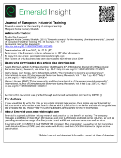 Towards a search for the meaning of entrepreneurship