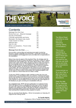 Ethnic Peoples Advisory Panel newsletter - July