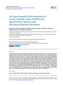 An Experimental Determination of Gross Calorific Value of Different