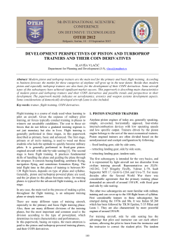 development perspectives of piston and turboprop trainers and their