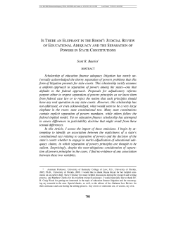 Judicial Review of Educational Adequacy and the Separation of
