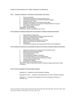 Guide to Examinations for Higher Degrees by Research