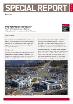 One Defence: one direction? - Australian Strategic Policy Institute