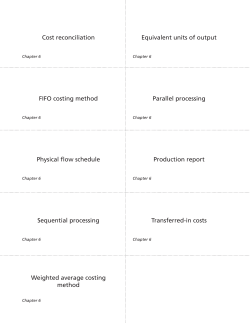 Cost reconciliation Equivalent units of output FIFO