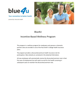 Blue 4U Health Insurance Incentive Booklet