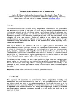 Sulphur induced corrosion of electronics