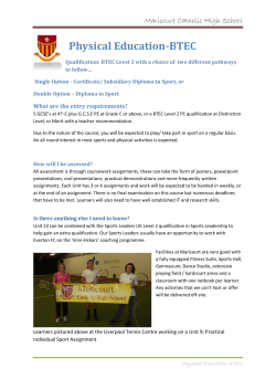 Physical Education-BTEC - Maricourt Catholic High School