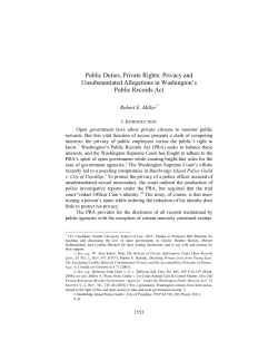 Public Duties, Private Rights: Privacy and Unsubstantiated