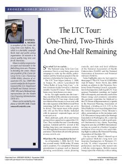 The LTC Tour: OneThird, TwoThirds And OneHalf Remaining