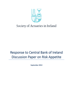 Risk Appetite - Society of Actuaries in Ireland