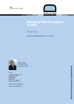 Managing Risk Perceptions of RFID