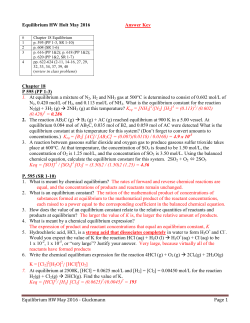 Equilibrium HW May 2016 - Gluckmann Page 1 Equilibrium HW Holt