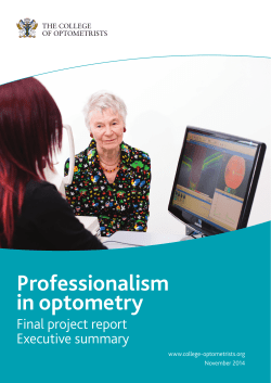 Professionalism - College of Optometrists