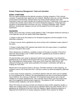 Ectopic Pregnancy Management: Tubal and interstitial SIGNS