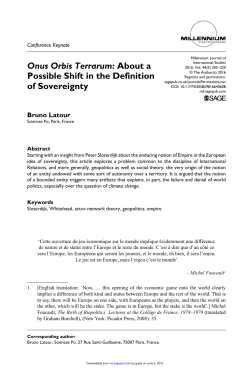 Onus Orbis Terrarum: About a Possible Shift in the Definition of