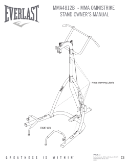 MMA4812B - MMA OMNISTRIKE STAND OWNER`S MANUAL