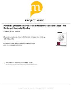 Periodizing Modernism: Postcolonial Modernities and