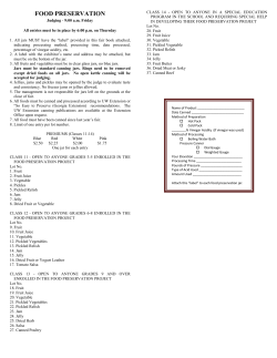 Food Preservation - Grant County Fair