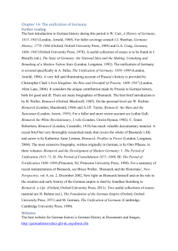 Chapter 14: The unification of Germany