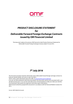 Deliverable Forward Foreign Exchange Contracts