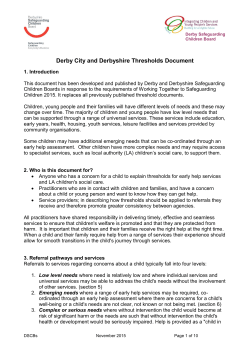 Derby City and Derbyshire Thresholds Document