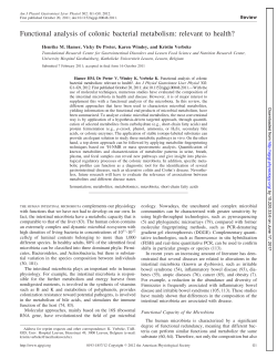 Functional analysis of colonic bacterial metabolism
