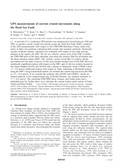 GPS measurements of current crustal movements along the Dead
