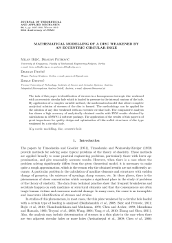 mathematical modelling of a disc weakened by an eccentric circular