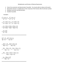 Multiplication and Division of Rational Expressions