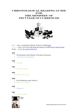 the Reading Guide - The Ministry of Peculiar Occurrences