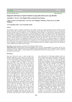 Epigenetic inheritance of spine formation in sago palm