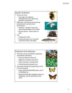 Aquatic herbivores Protection from Herbivory
