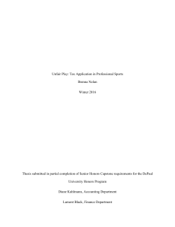 Unfair Play: Tax Application in Professional Sports