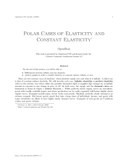 Polar Cases of Elasticity and Constant Elasticity
