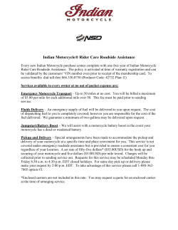 Indian Motorcycle® Rider Care Roadside Assistance