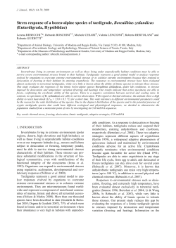 Stress response of a boreo-alpine species of tardigrade - ACE-SAP