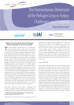 The Humanitarian Dimension of the Refugee Crisis in Turkey