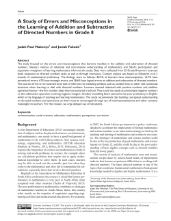 A Study of Errors and Misconceptions in the