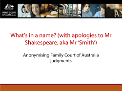 What`s in a name? (with apologies to Mr Shakespeare, aka Mr `Smith`)
