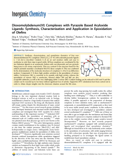 Dioxomolybdenum(VI) Complexes with Pyrazole