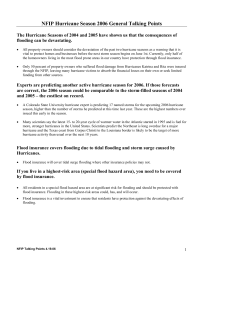 NFIP Hurricane Season 2006 General Talking Points