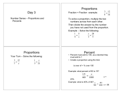Day 3 Proportions Proportions Percent